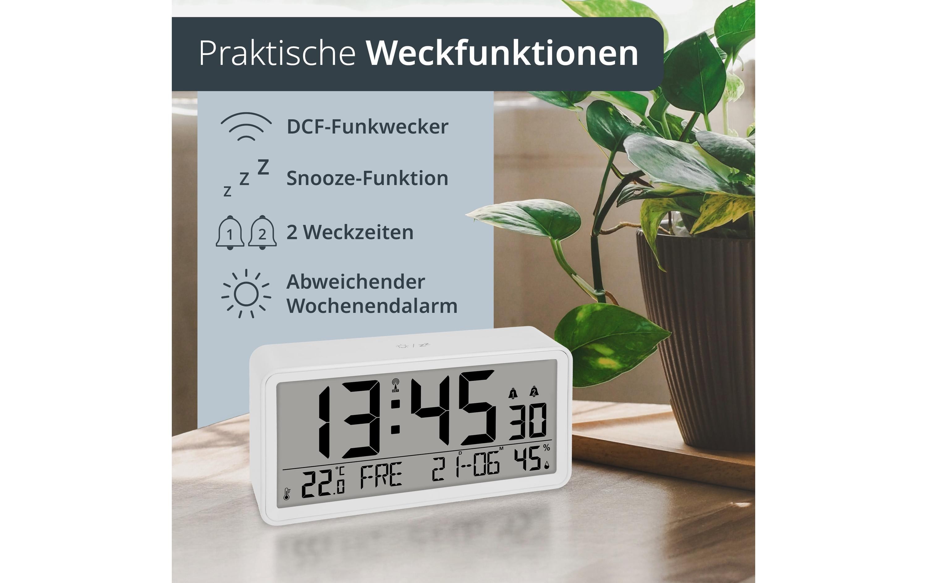 ADE Tischuhr digital Weiss