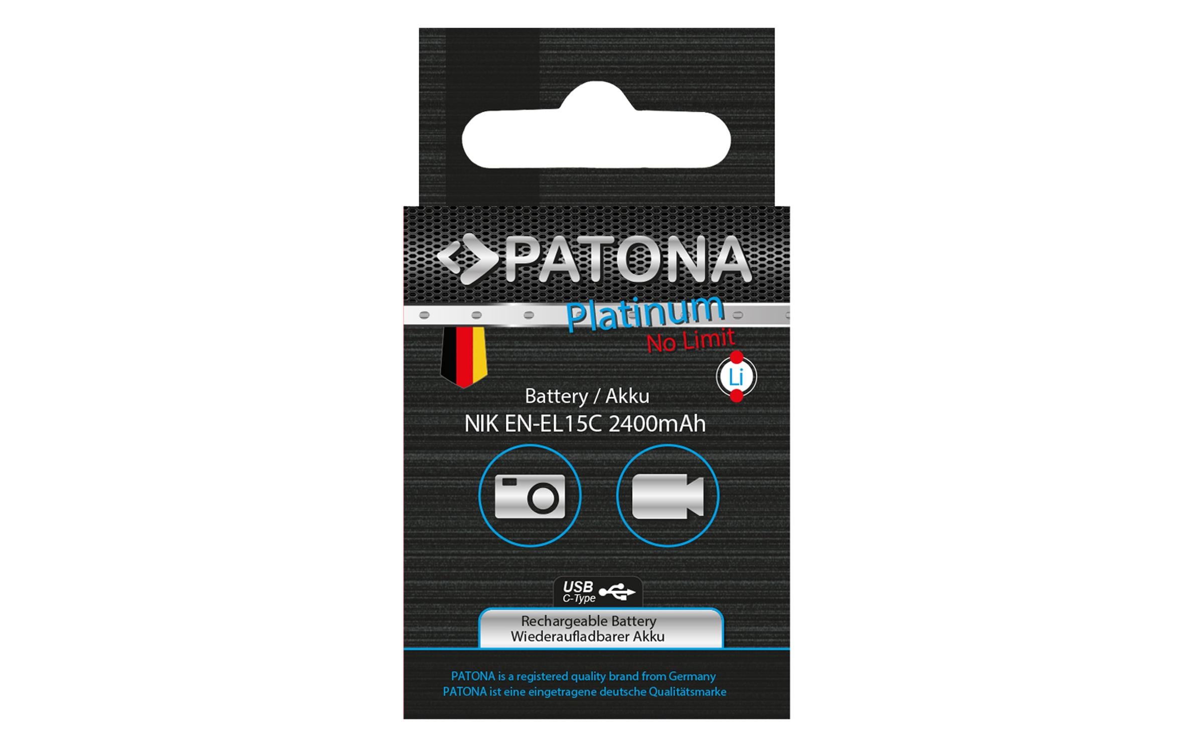 Patona Digitalkamera-Akku Platinum Nikon EN-EL15C mit USB-C