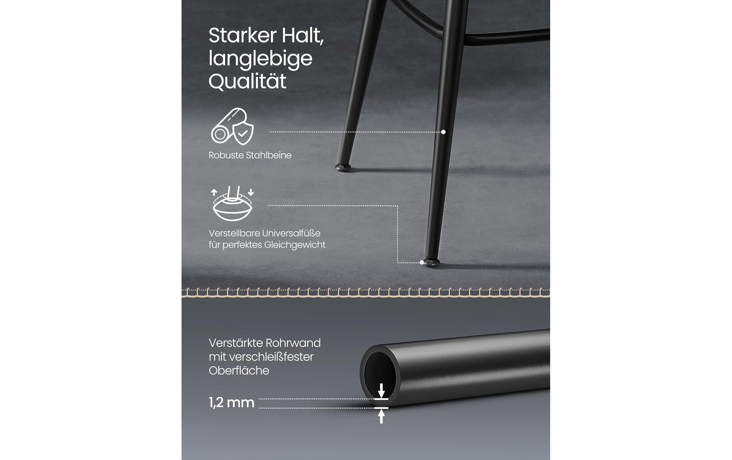 VASAGLE Barhocker 2er Set 54 x 90.5 cm, Schwarz