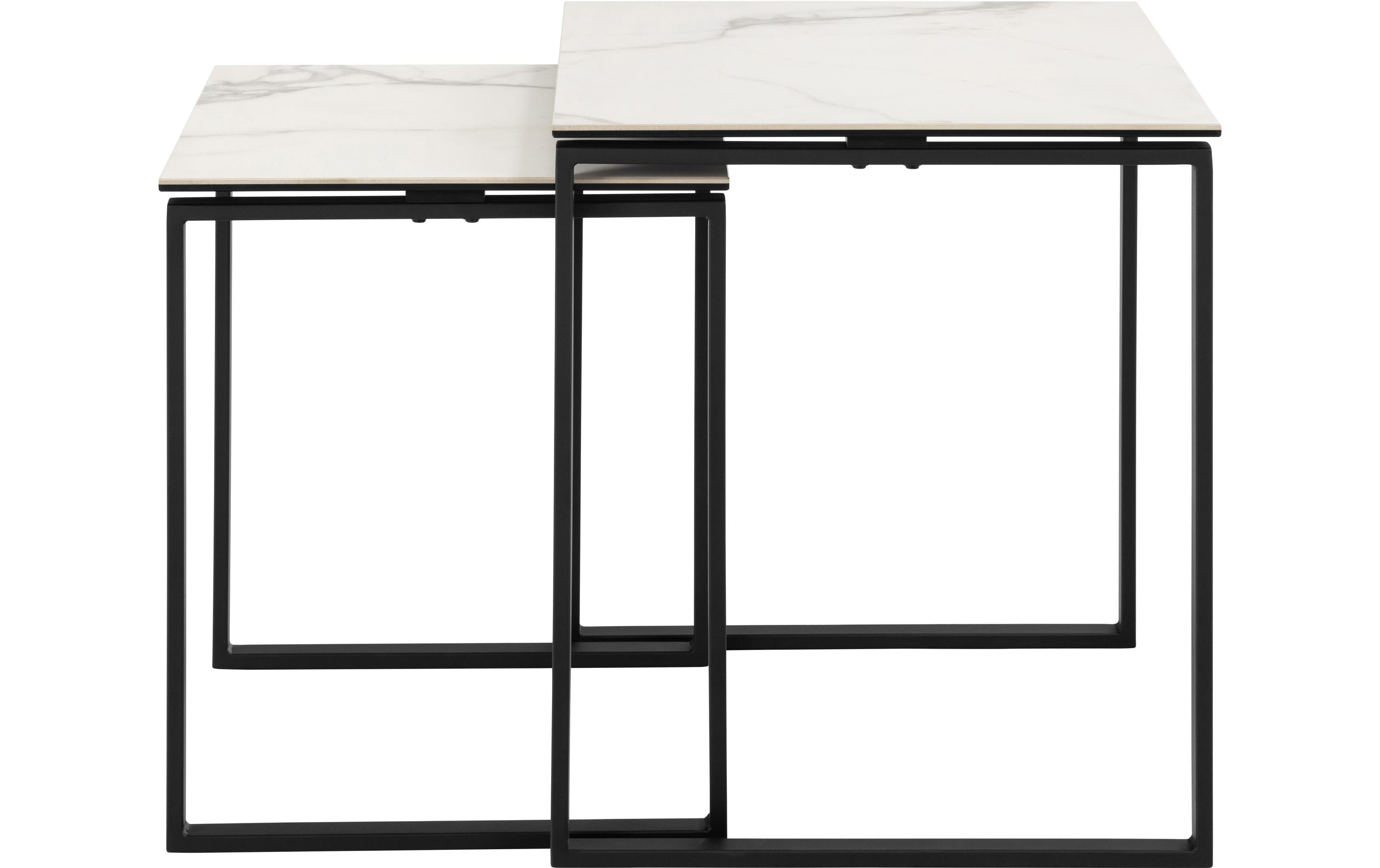 AC Design Couchtisch Katrine 2er Set 43/50 x 50/55 cm, Weiss