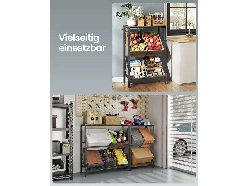 Songmics Getränkekisten-Regal Schwarz Songmics Getränkekisten-Regal Schwarz