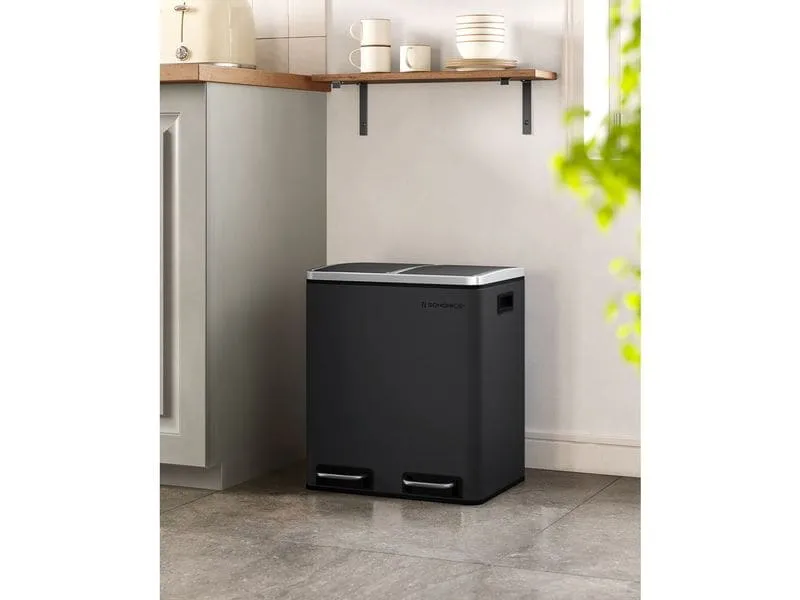Songmics Abfalleimer 30 l, Schwarz