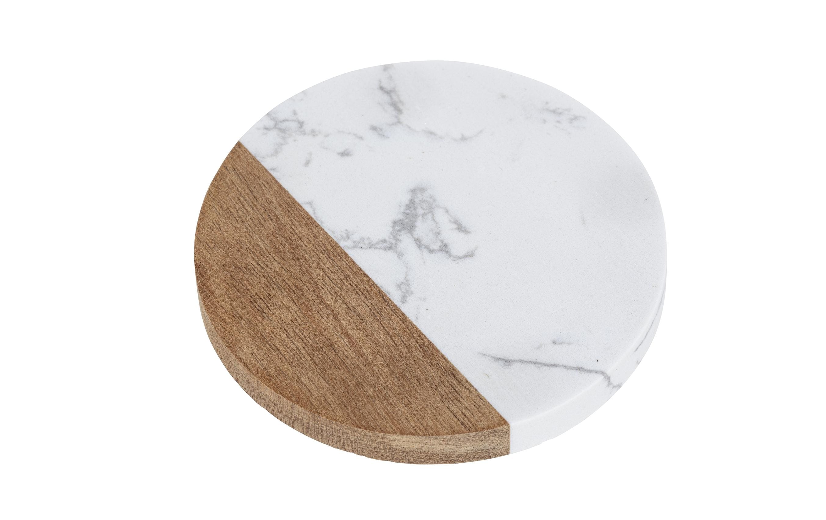 Wenko Glasuntersetzer Marnie 10 x 10 cm, 4 Stück, Braun/Weiss