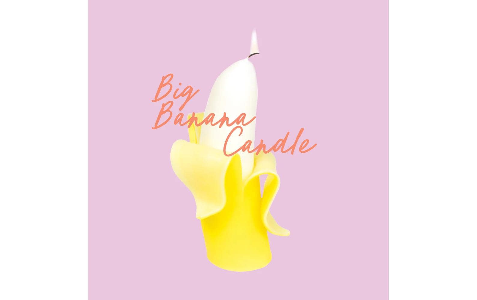 54Celsius Kerze Big Banana 16.5 cm x 9 cm, Gelb/Weiss