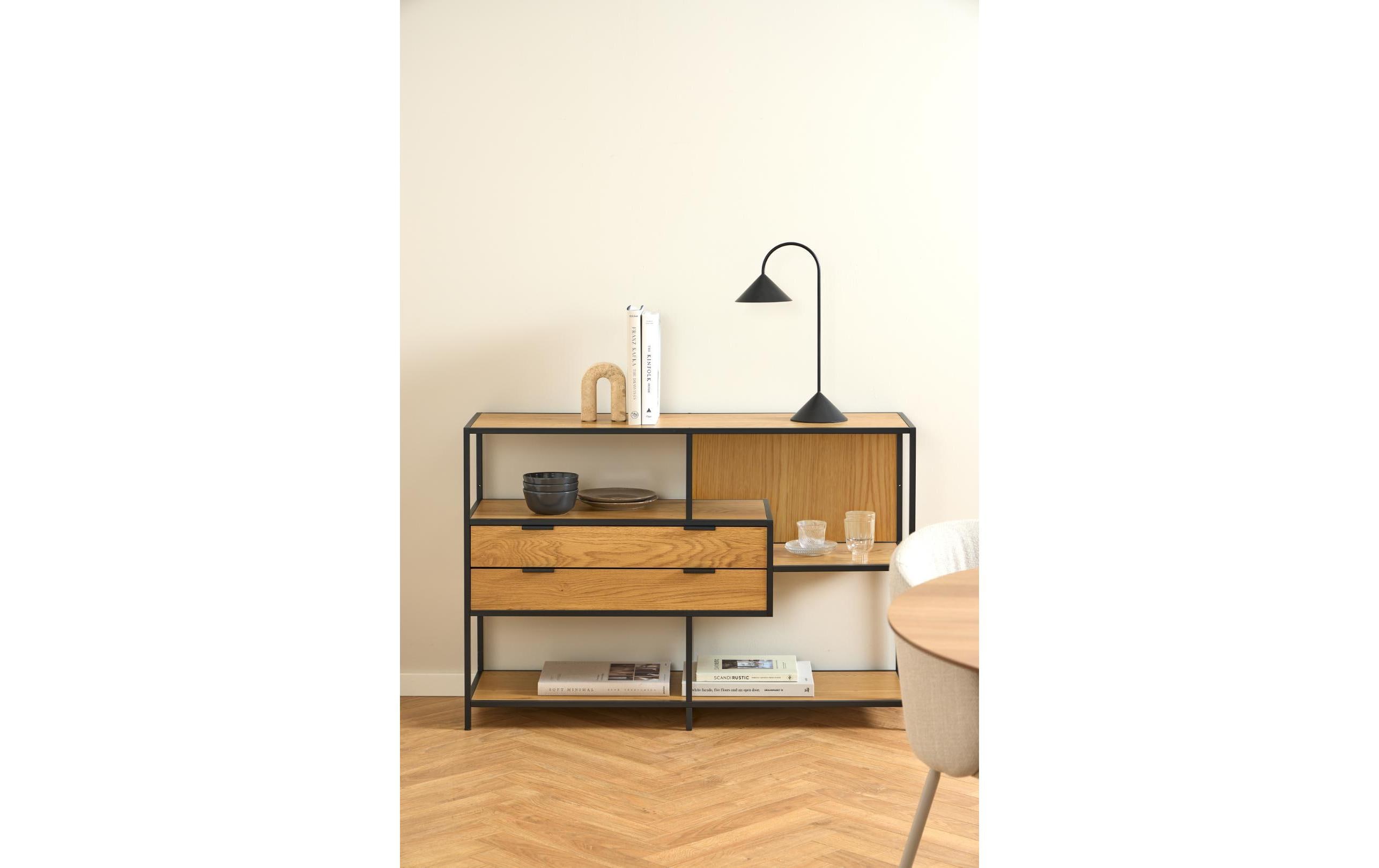 AC Design Regal Seaford Braun, 114 x 35 x 78 cm