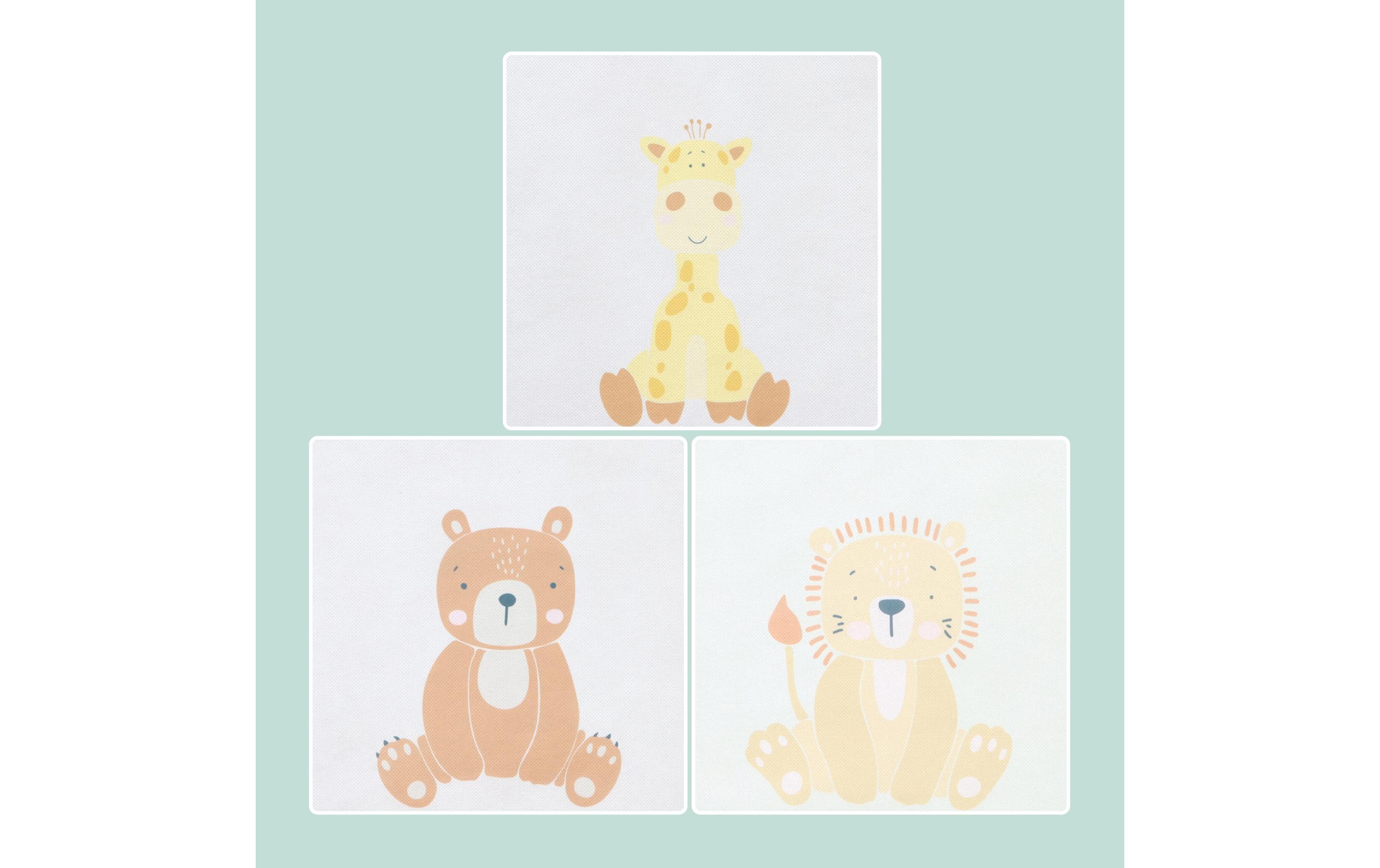 relaxdays Spielzeugbox Tiere 3 Stück