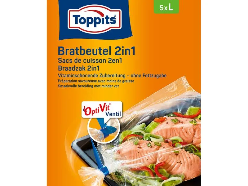 Toppits Bratbeutel 2 in 1 Grösse L, 5 Stück Toppits Bratbeutel 2 in 1 Grösse L, 5 Stück