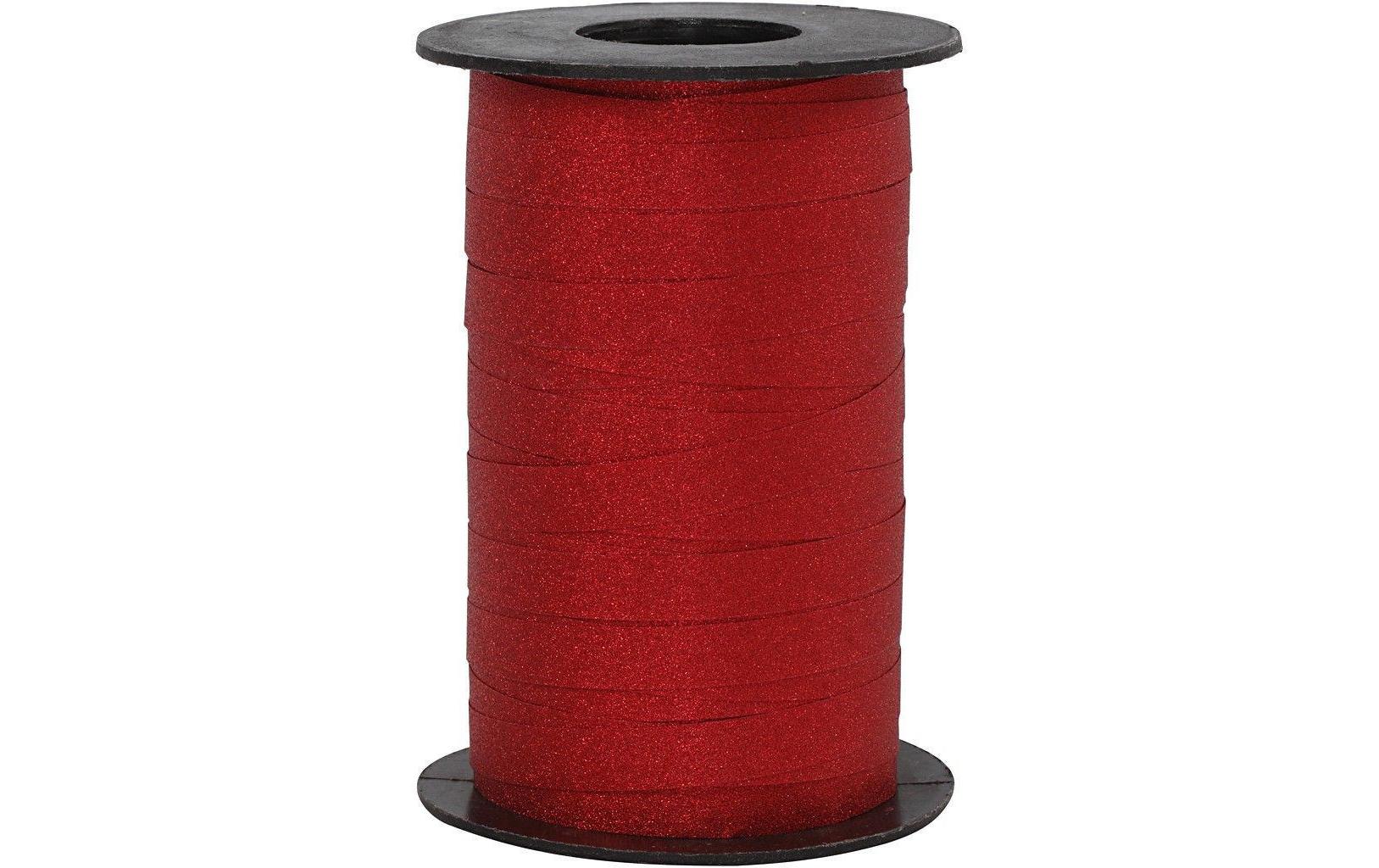 Creativ Company Geschenkband Glitzer 1 cm x 100 m, Rot