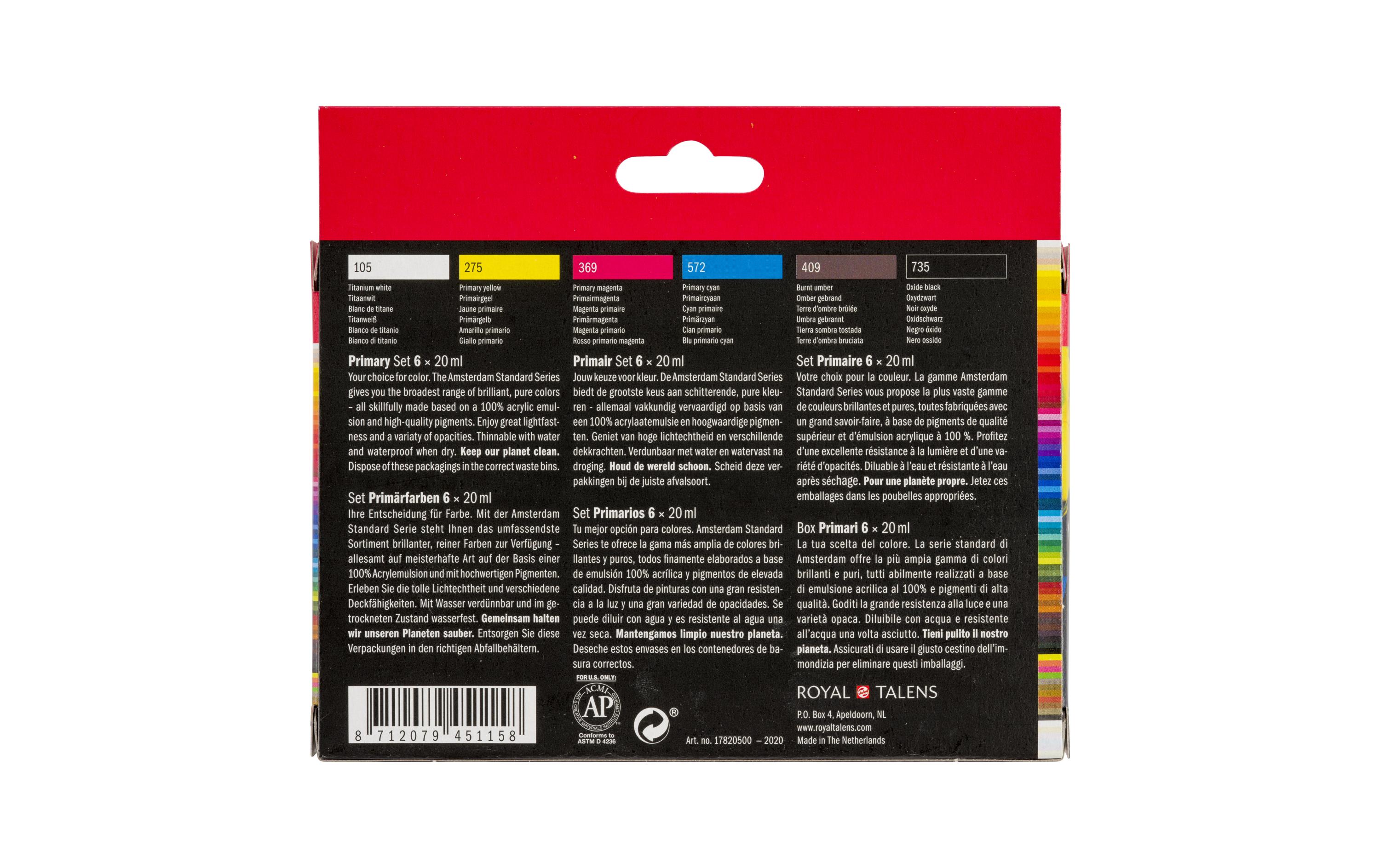 Amsterdam Acrylfarbe Primary 6 Tuben à 20 ml