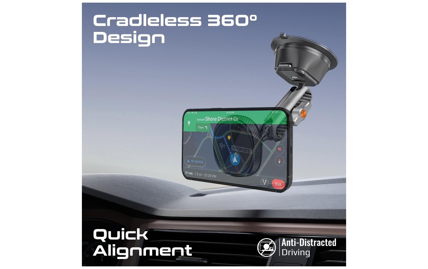 Promate Smartphone-Halterung FlexDrive Qi2