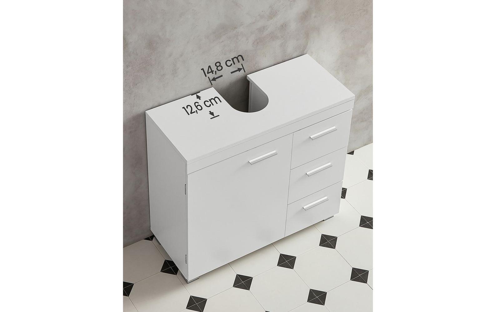 VASAGLE Badezimmerregal 64 x 70 cm, Weiss