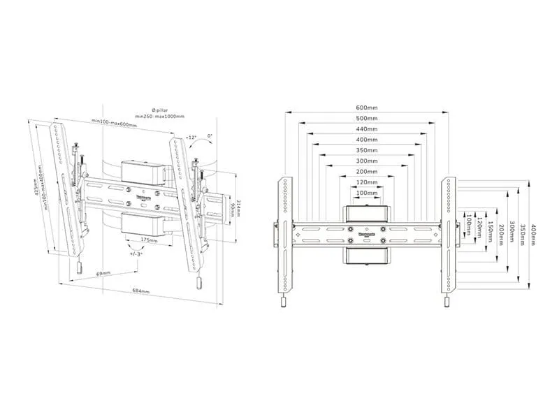 NEOMOUNTS Säulenhalterung WL35S-910BL16 Schwarz