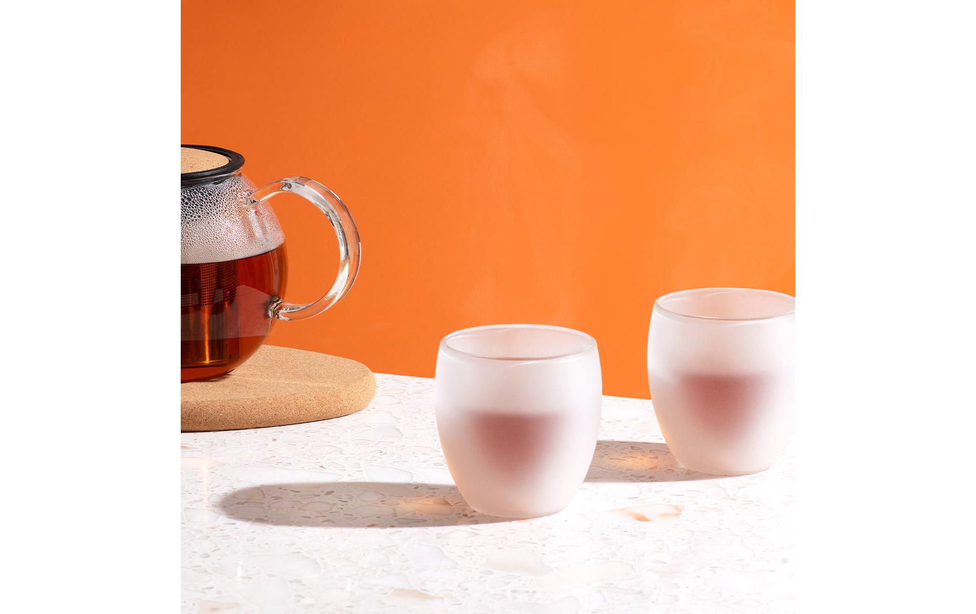 Bodum Trinkglas Pavina 2er Set Weiss, milchig, 0.25 l