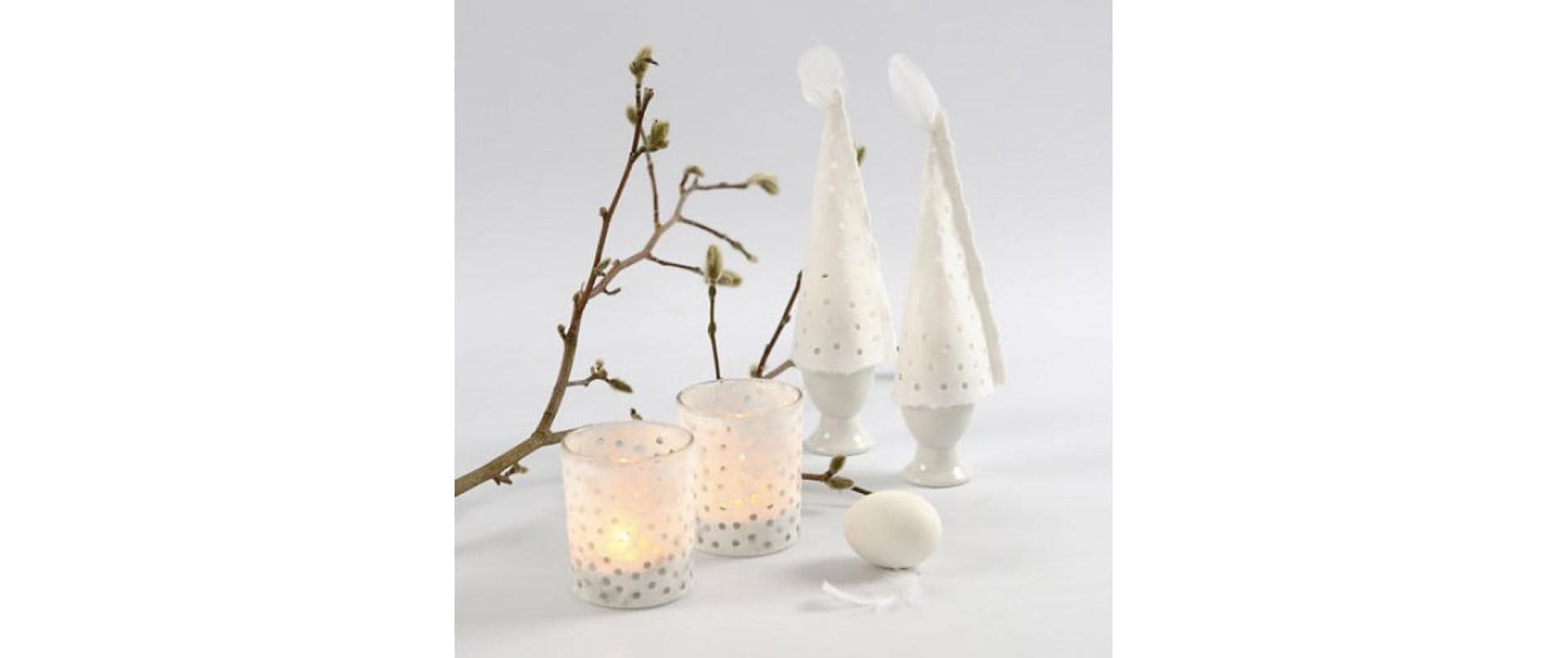 Creativ Company Eierbecher Weiss, 12 Stück