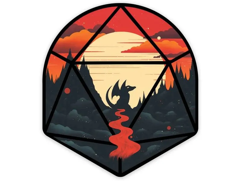 Glass Staff Dungeons & Kittens Sticker Mehrfarbig