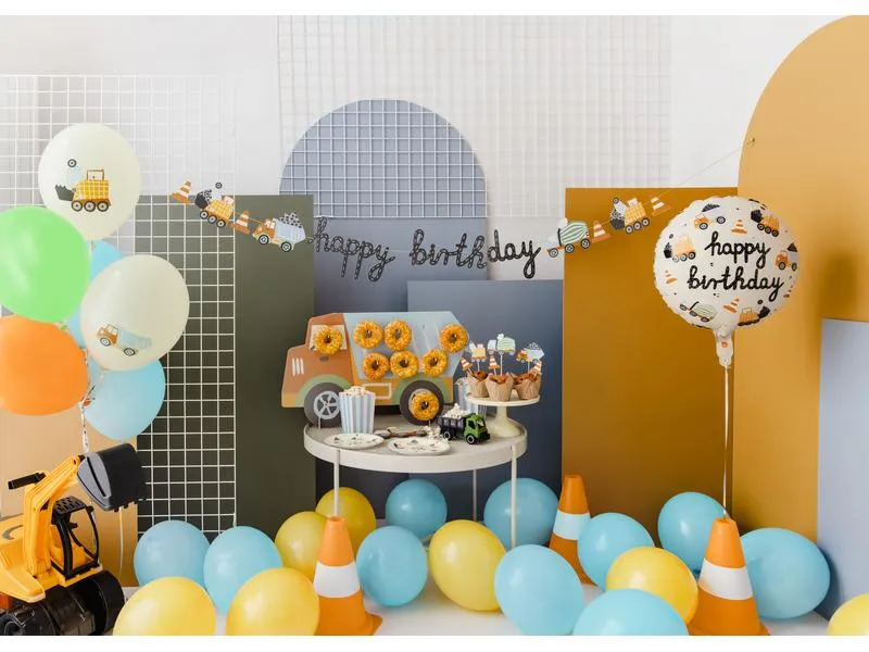 Partydeco Folienballon Baufahrzeuge 45 cm, Mehrfarbig Partydeco Folienballon Baufahrzeuge 45 cm, Mehrfarbig