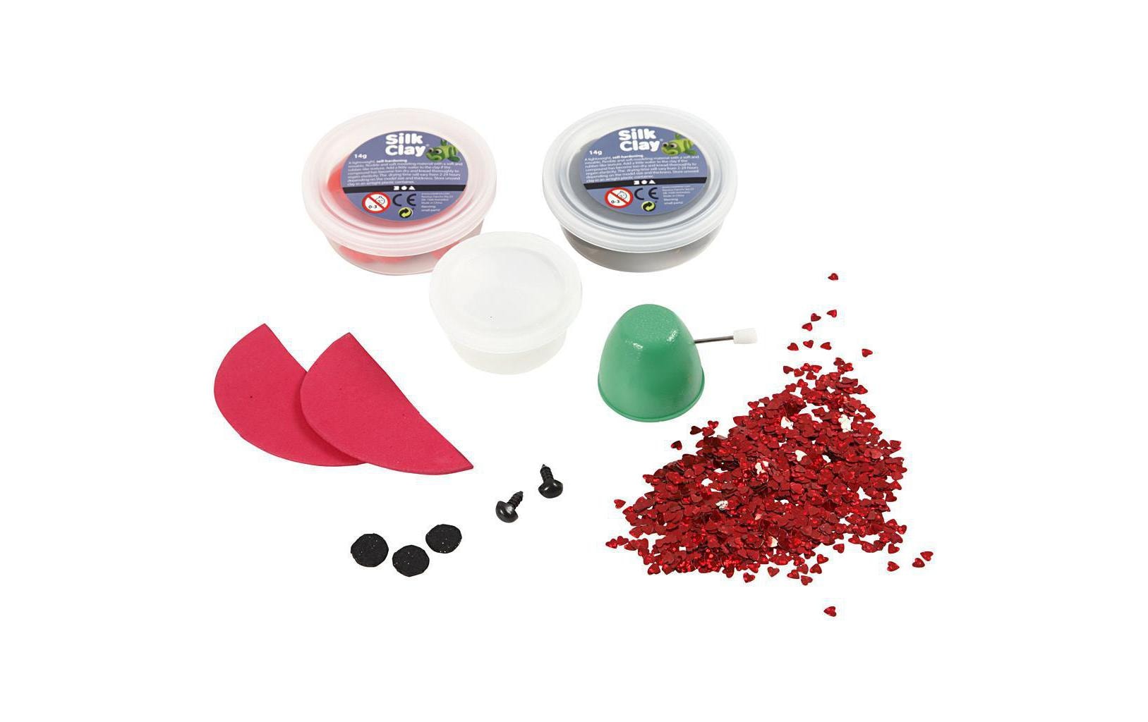 Creativ Company Modellier-Set Silk Clay Marienkäfer, 1 Set