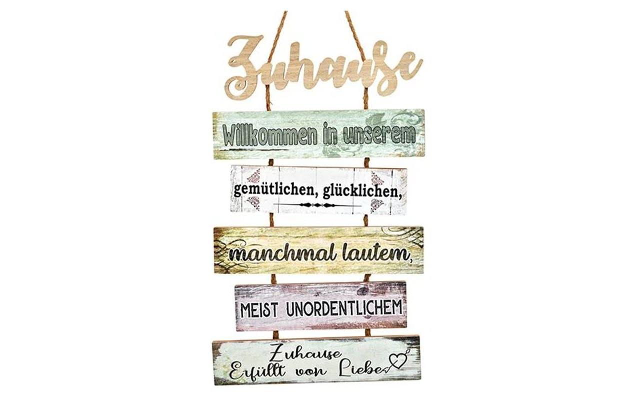 G. Wurm Schild Zuhause 32 x 53 cm, Holz