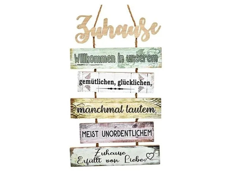 G. Wurm Schild Zuhause 32 x 53 cm, Holz G. Wurm Schild Zuhause 32 x 53 cm, Holz