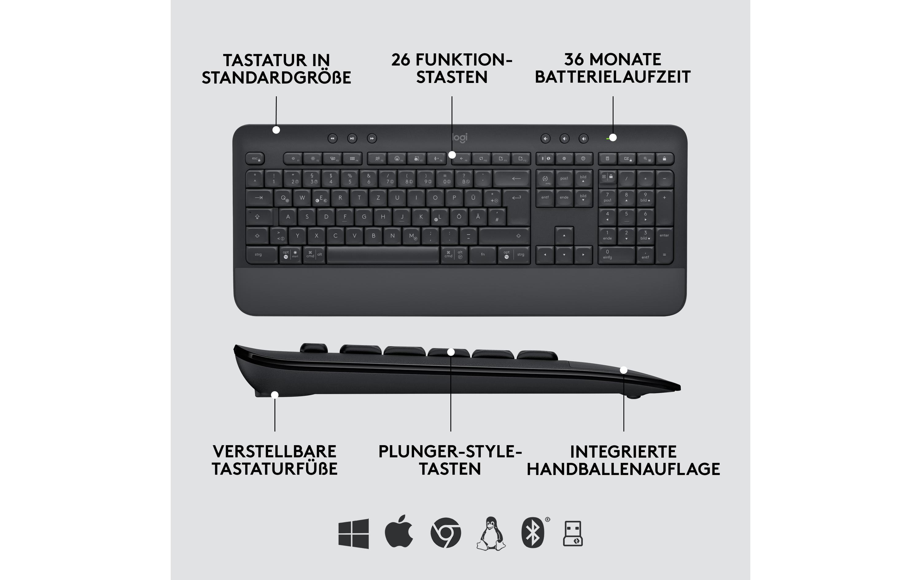 Logitech Tastatur-Maus-Set MK650 Combo for Business US-Layout Logitech Tastatur-Maus-Set MK650 Combo for Business US-Layout