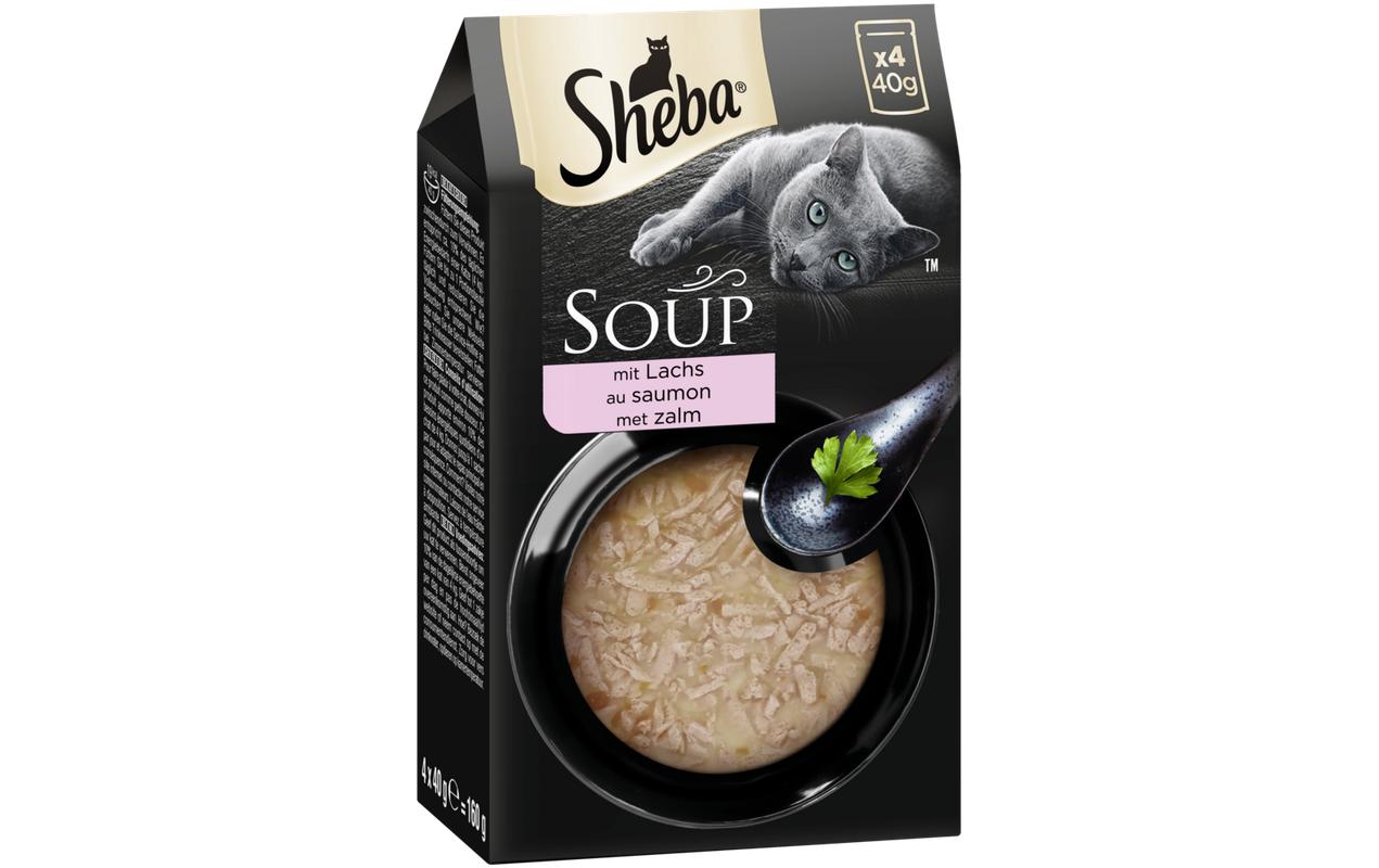 Sheba Nassfutter Classic Soup mit Salmon, 4 x 40g