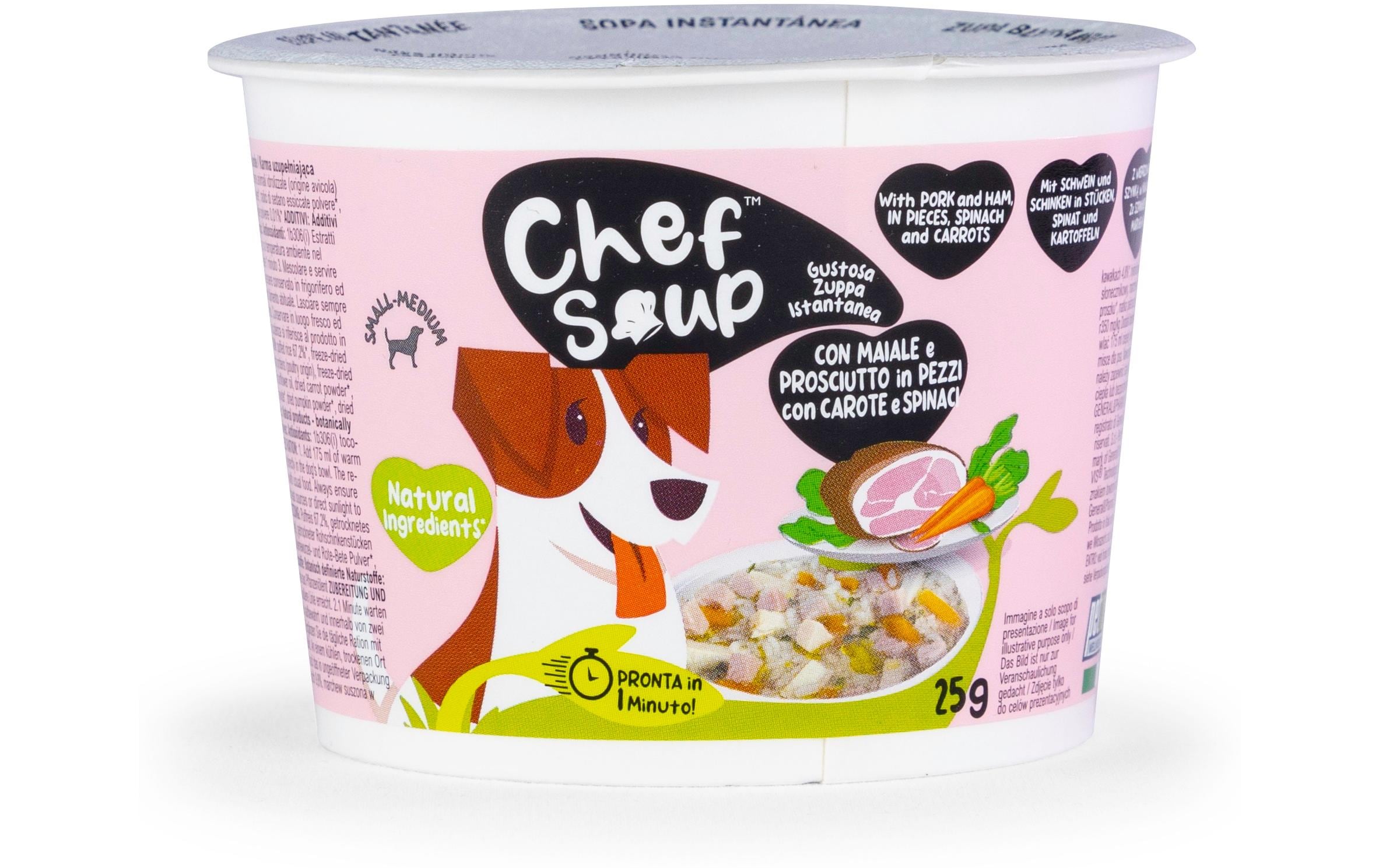 Chef Soup Schwein, Schinken, Spinat 25 g Chef Soup Schwein, Schinken, Spinat 25 g