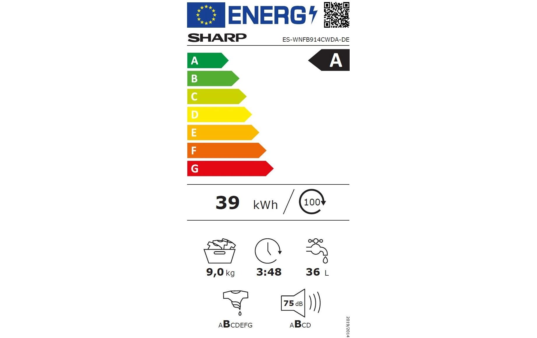 Sharp Waschmaschine ES-WNFB914CWDA-CH Links Sharp Waschmaschine ES-WNFB914CWDA-CH Links