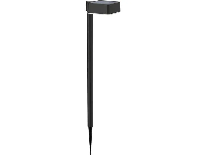 Philips Solar Vynce Sockelleuchte Spiess, Lichtsensor, eckig, 2700K Philips Solar Vynce Sockelleuchte Spiess, Lichtsensor, eckig, 2700K