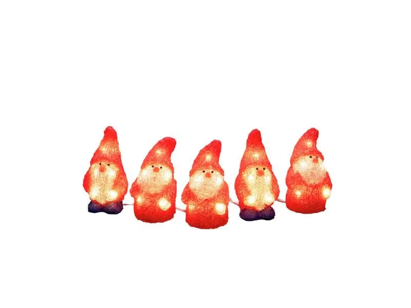 Konstsmide LED-Figur Acryl Santa, 14 cm, 5er Set