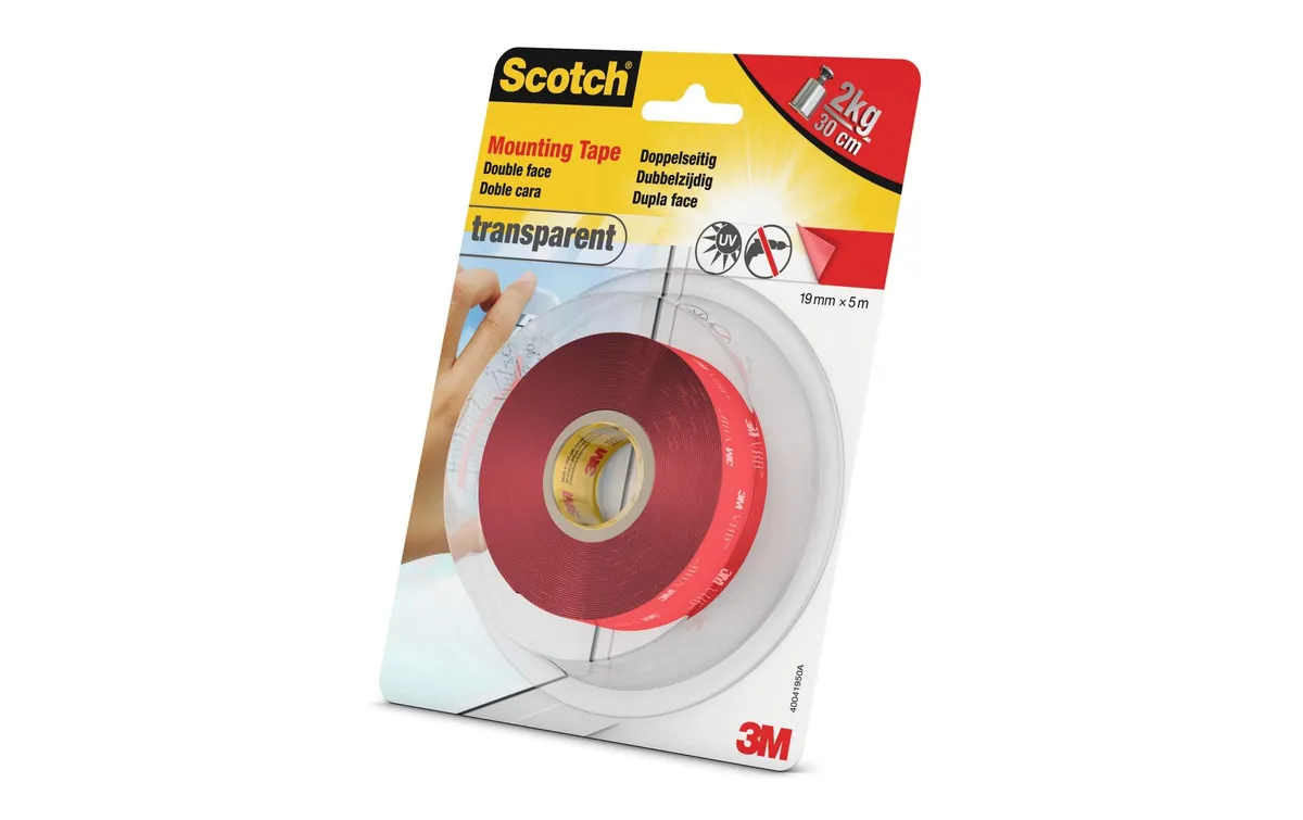 3M Doppelseitiges Klebeband Transparent 19 mm x 5 m 3M Doppelseitiges Klebeband Transparent 19 mm x 5 m