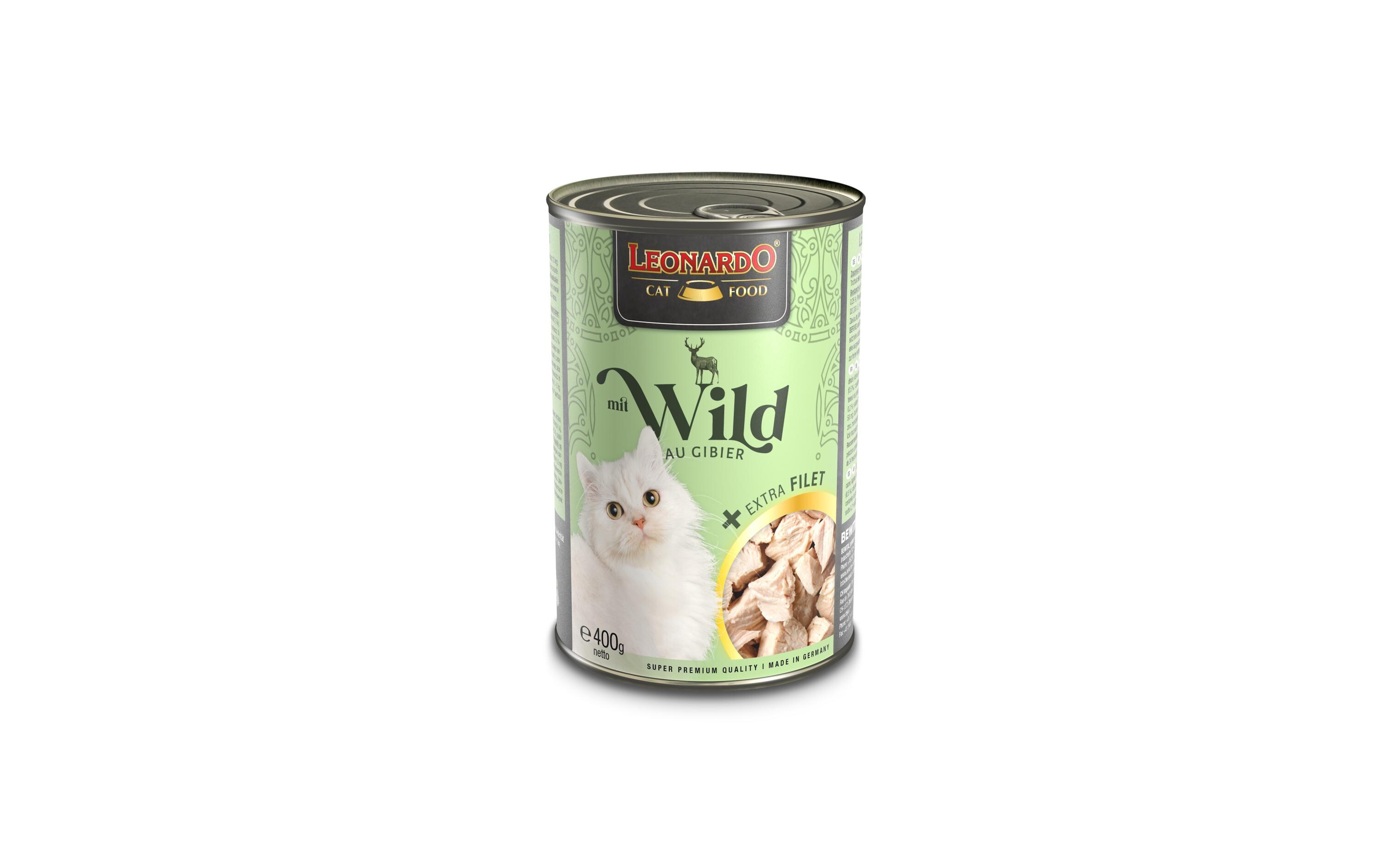 Leonardo Cat Food Nassfutter Wild + Extra Filet, 400 g