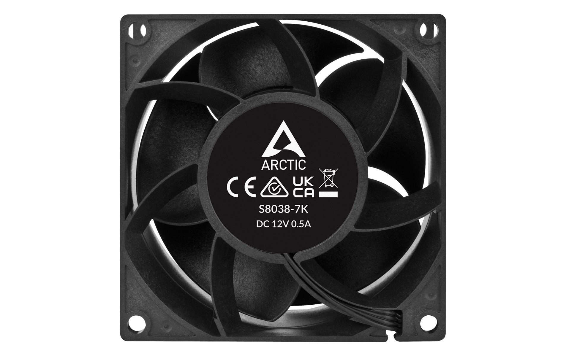 Arctic Cooling PC-Lüfter S8038-7K, 80 mm, 7000 RPM, Schwarz, 1 Stück Arctic Cooling PC-Lüfter S8038-7K, 80 mm, 7000 RPM, Schwarz, 1 Stück