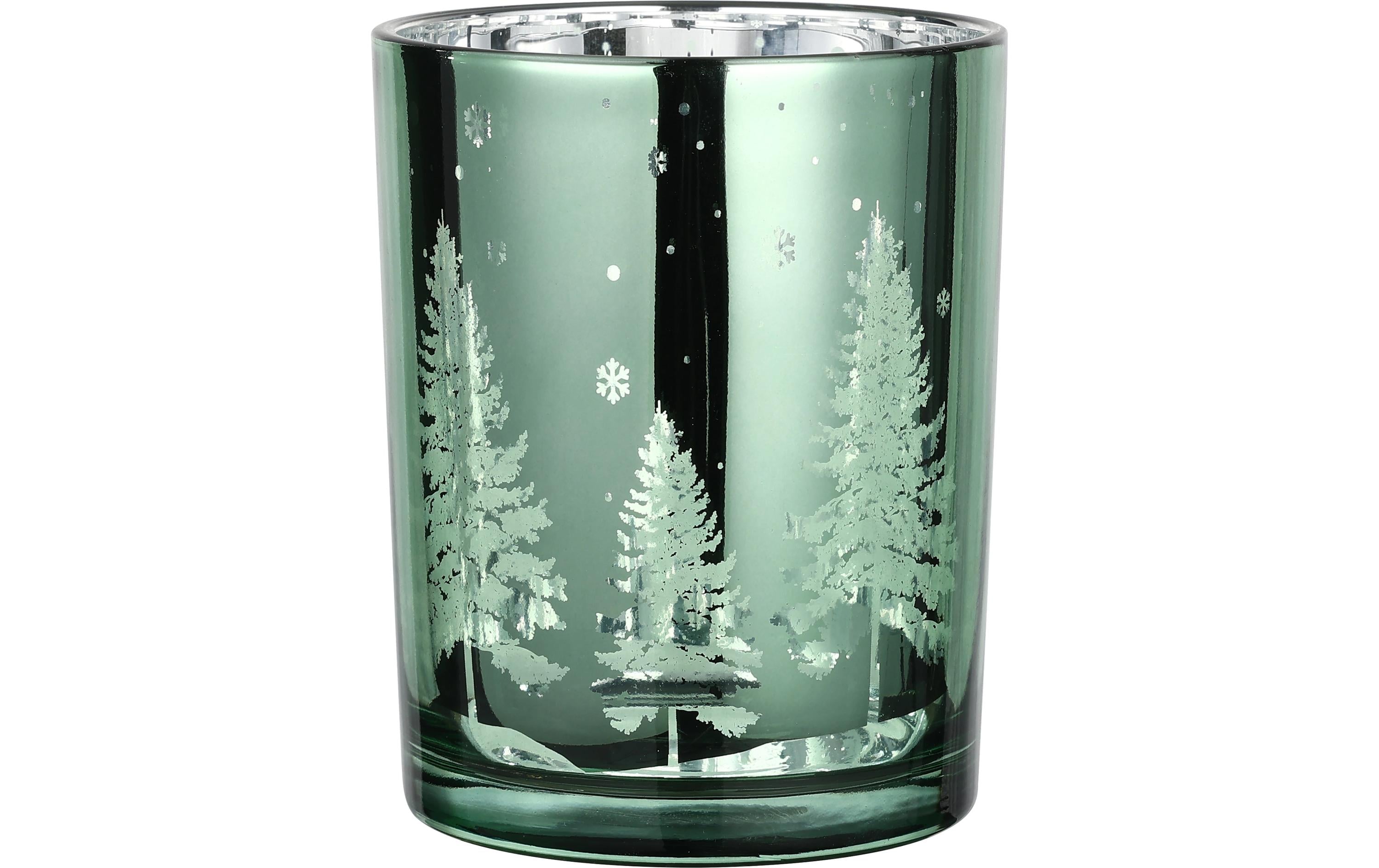 EGLO Teelichthalter Windlicht Christmas Lukut 12.5 cm Grün, Glas