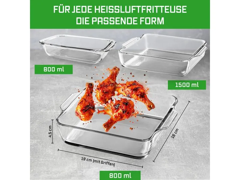 GOURMETmaxx Auflaufform Eckig, Transparent, 800 ml GOURMETmaxx Auflaufform Eckig, Transparent, 800 ml
