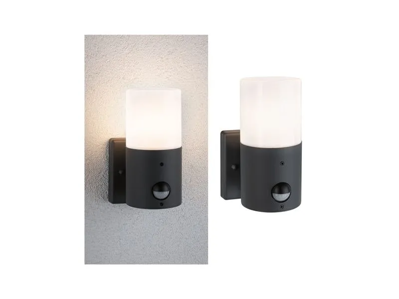 Paulmann Wandleuchte Tubs Bewegungsmelder max. 15W 230 V Grau matt