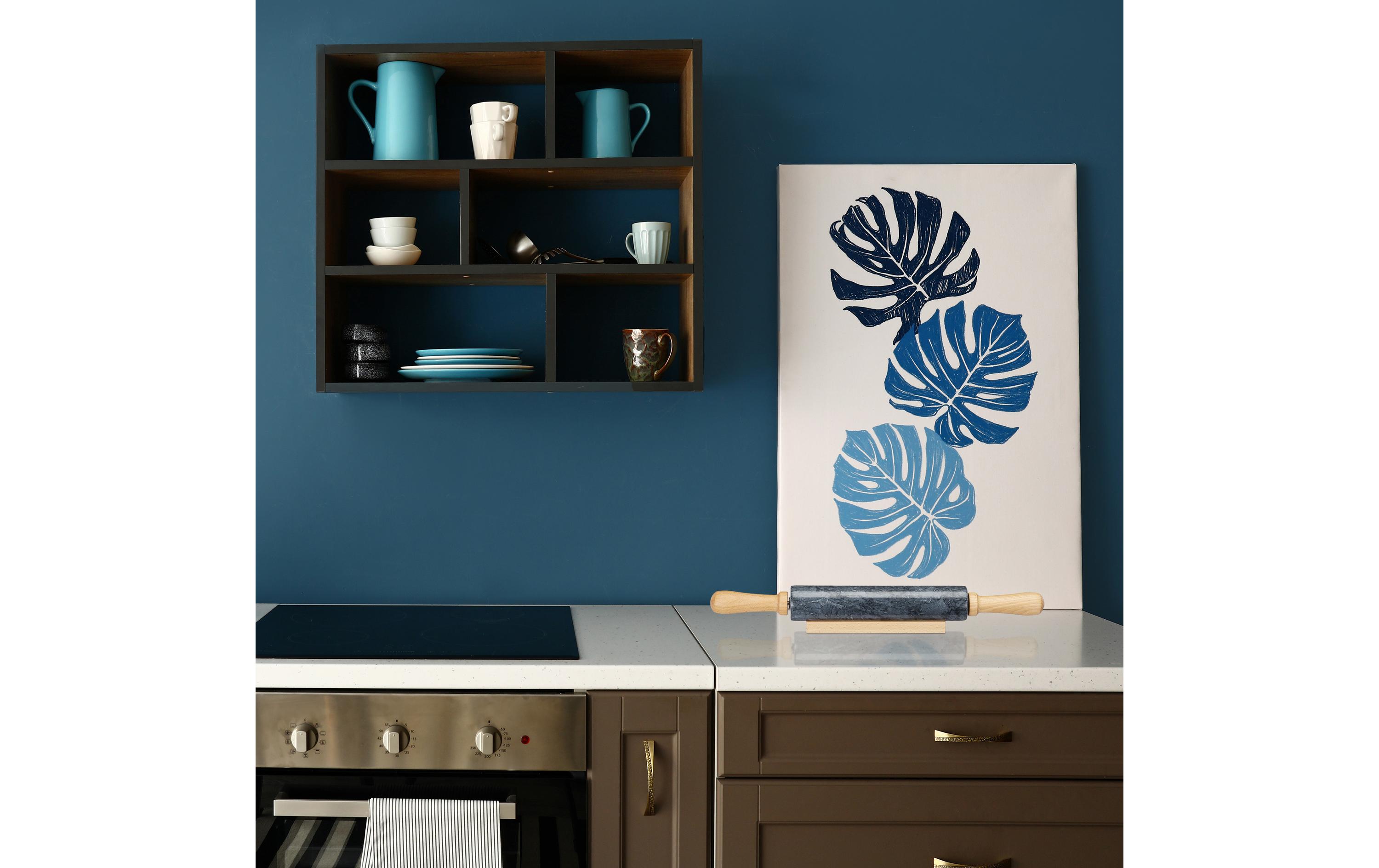 relaxdays Wallholz Nature/Schwarz