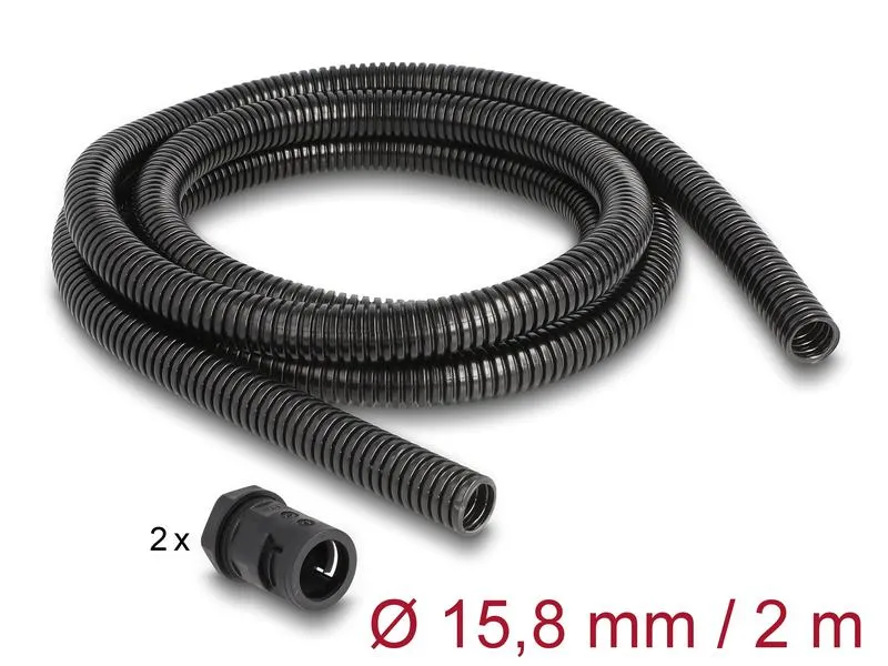 Delock Kabelschlauch 2 m x 15.8 mm Schwarz