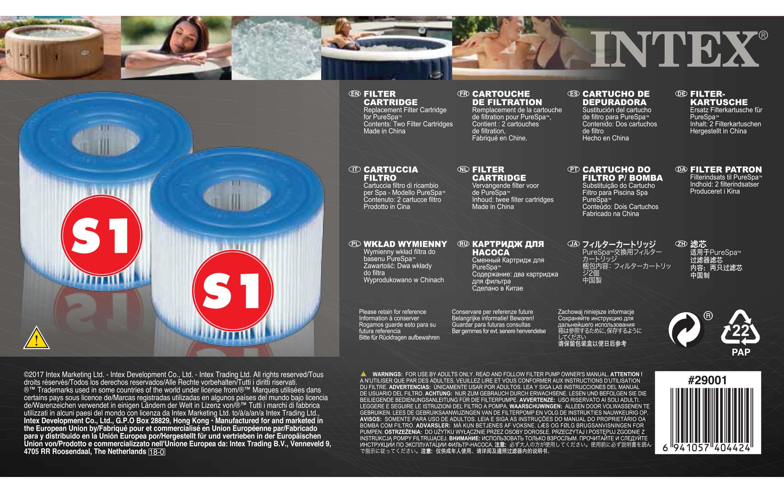 Intex Pool-Filterkartusche Pure Spa Typ S1 Doppelpack