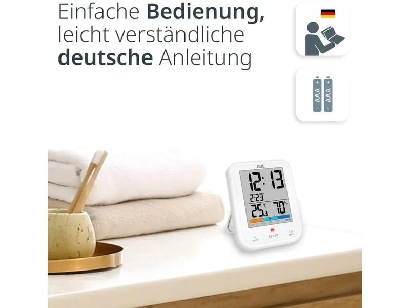 ADE Wetterstation Thermo-Hygrometer Weiss
