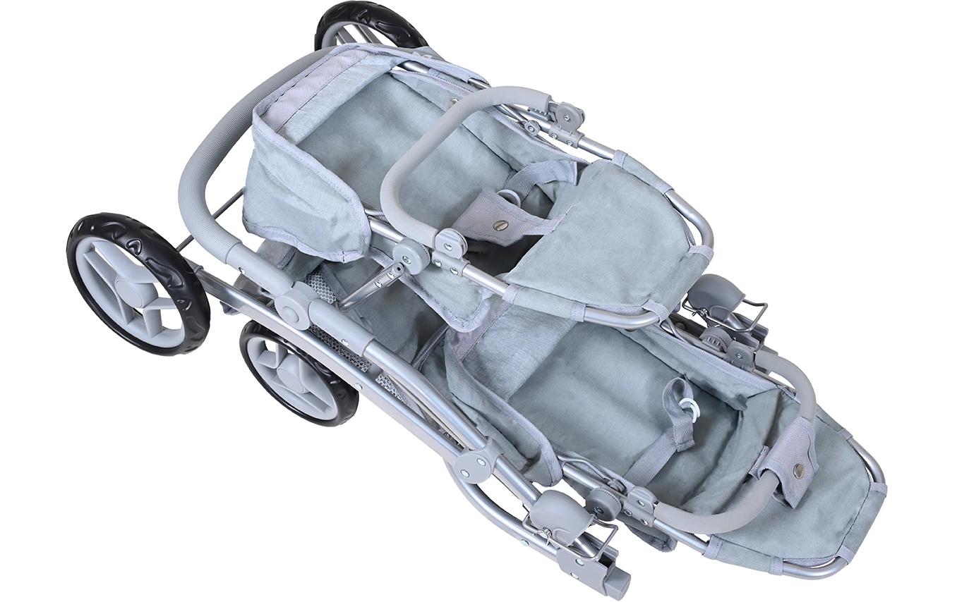 Knorrtoys Zwillingspuppenwagen Milo Star Grey Pink