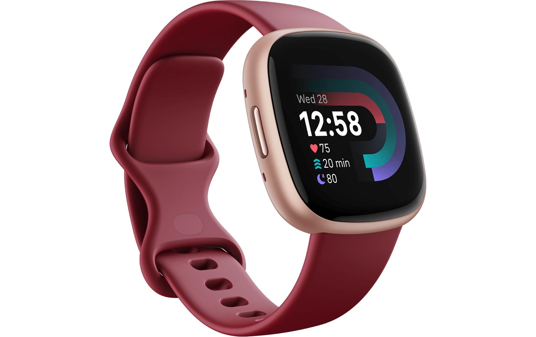 Fitbit GPS-Sportuhr Versa 4 Smartwatch Dunkelrot/Rosa Fitbit GPS-Sportuhr Versa 4 Smartwatch Dunkelrot/Rosa