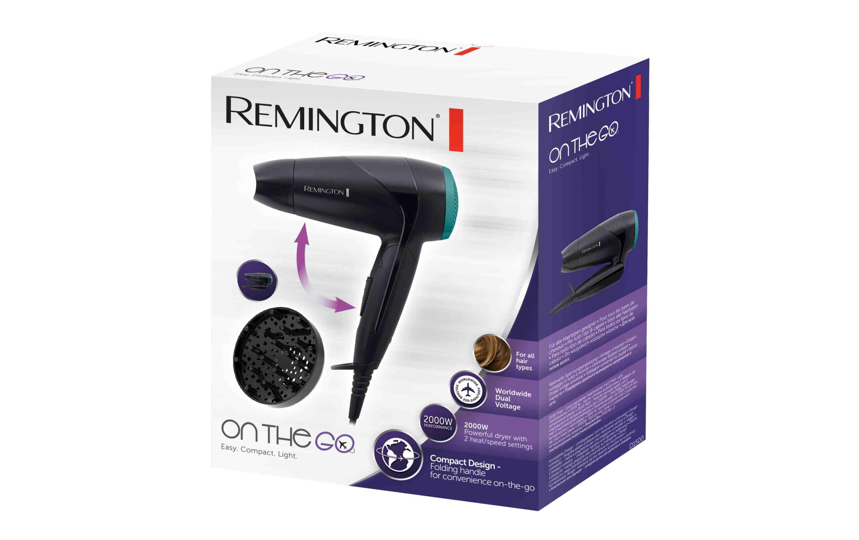 Remington Reisehaartrockner D1500 On the Go Remington Reisehaartrockner D1500 On the Go