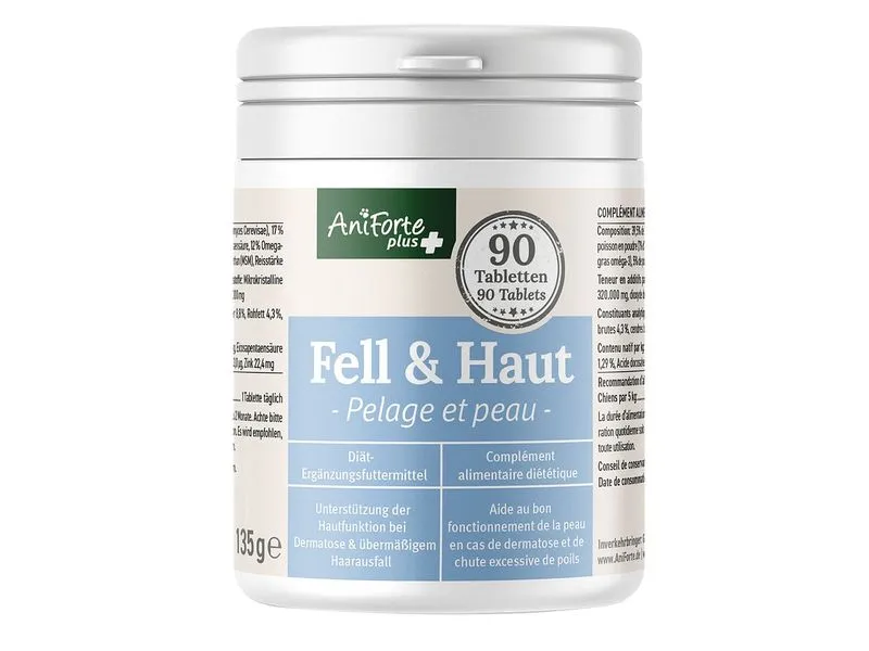 AniForte Hunde-Nahrungsergänzung plus Fell & Haut, 90 Stück AniForte Hunde-Nahrungsergänzung plus Fell & Haut, 90 Stück