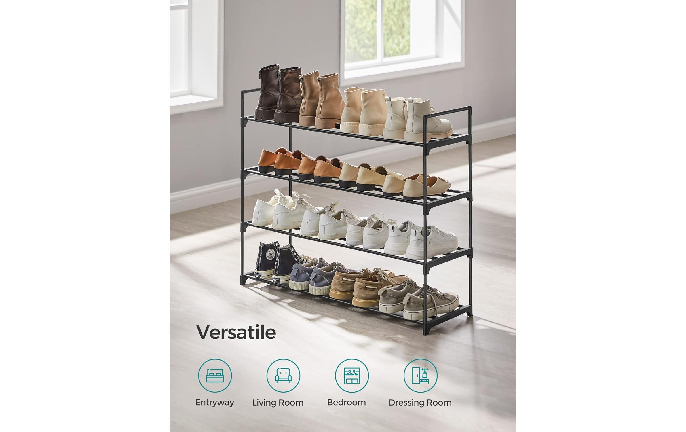 Songmics Schuhregal 92 x 74 cm, Schwarz