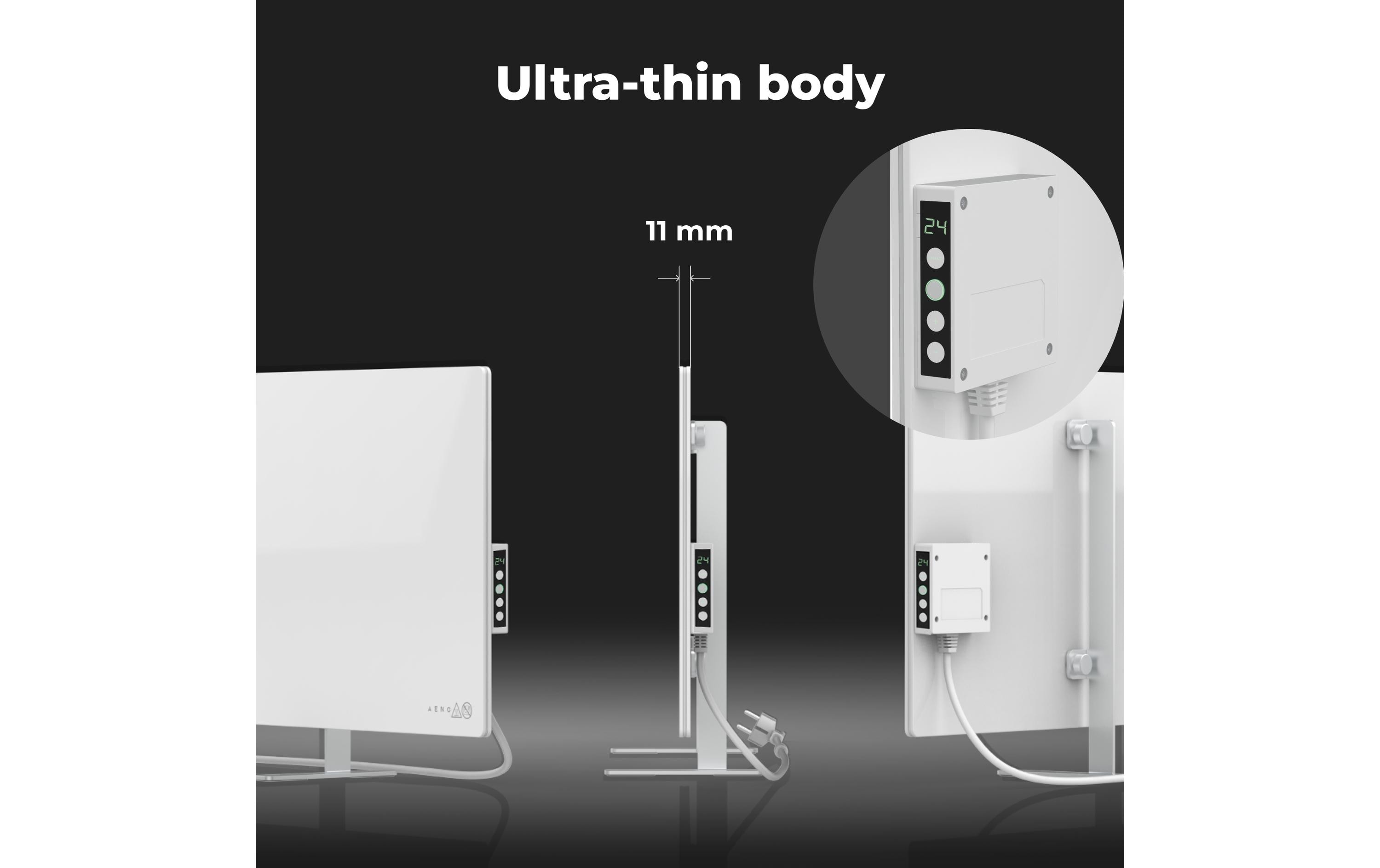 AENO Infrarotheizer Premium Eco Smart LED 700 W, Schwarz