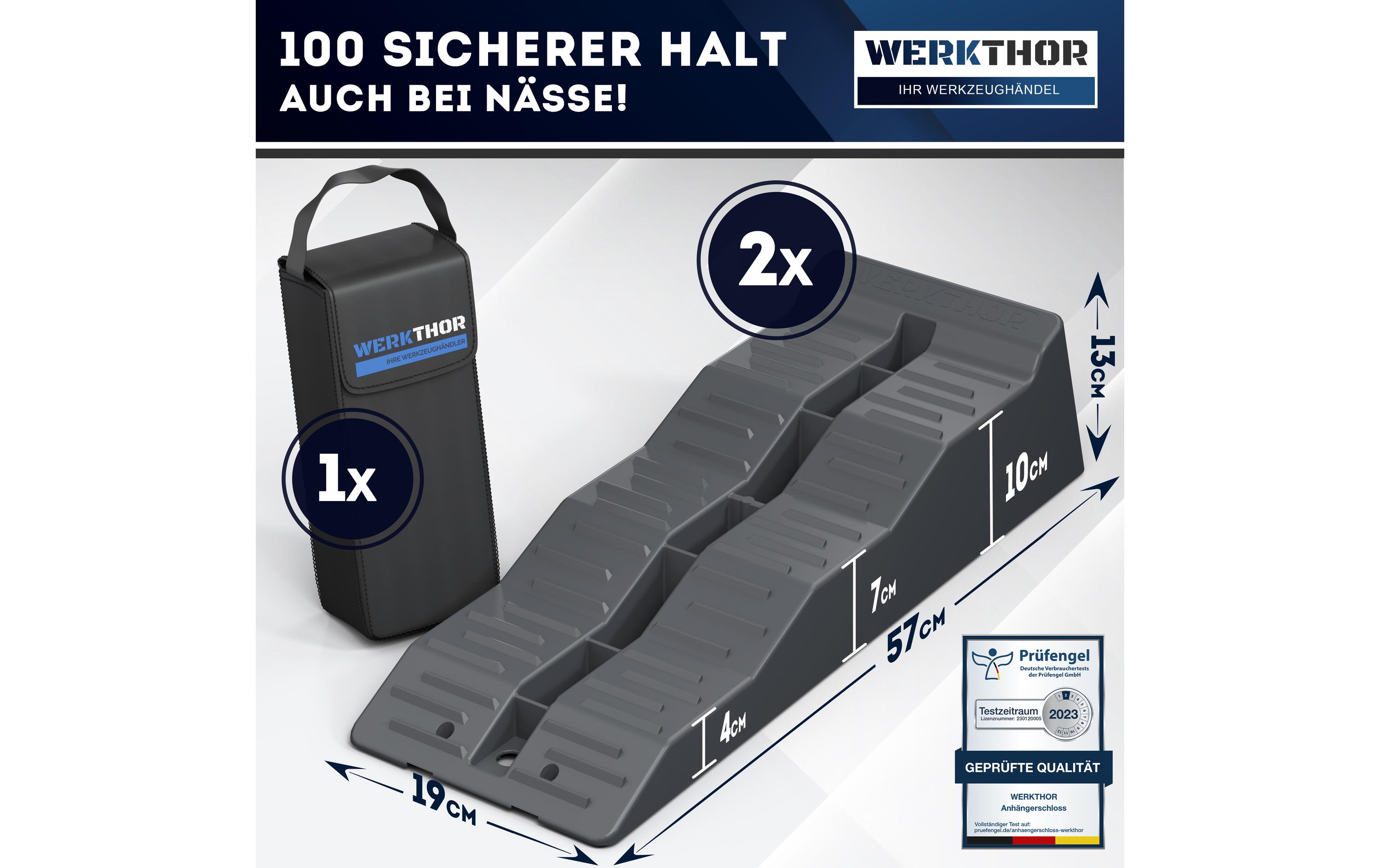 Werkthor Flache Auffahrkeile 2er Set, Grau