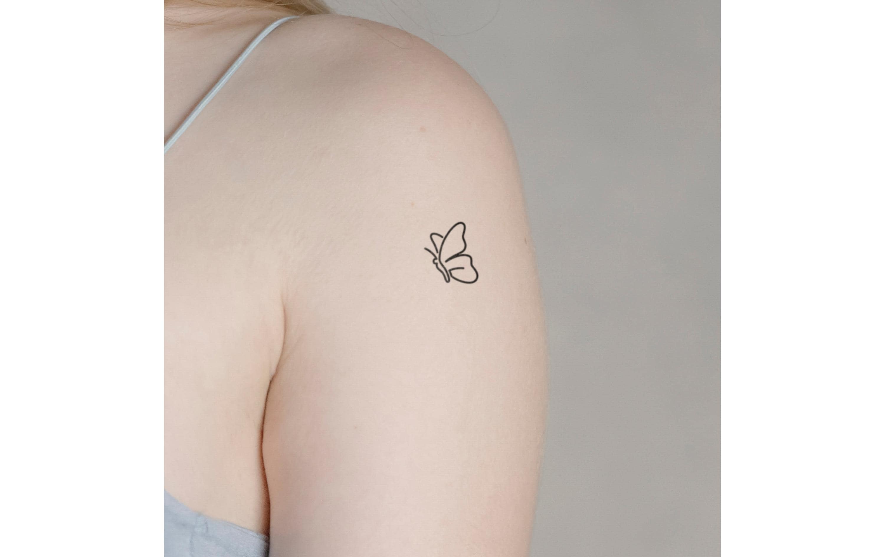 minink Tattoo Abstrakter Schmetterling Grösse: S (1.9 cm x 2.2 cm)
