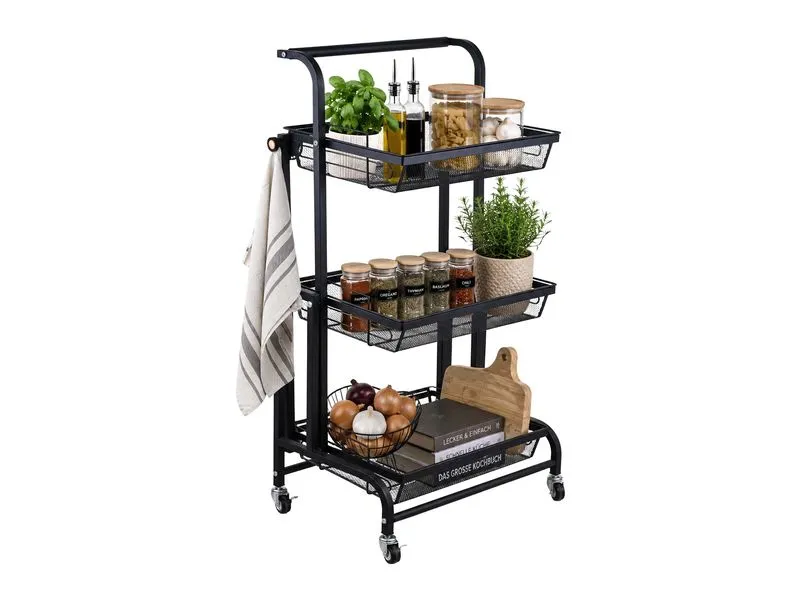 relaxdays Küchenwagen Küchenwagen 44 x 94.5 x 30 cm, Schwarz relaxdays Küchenwagen Küchenwagen 44 x 94.5 x 30 cm, Schwarz