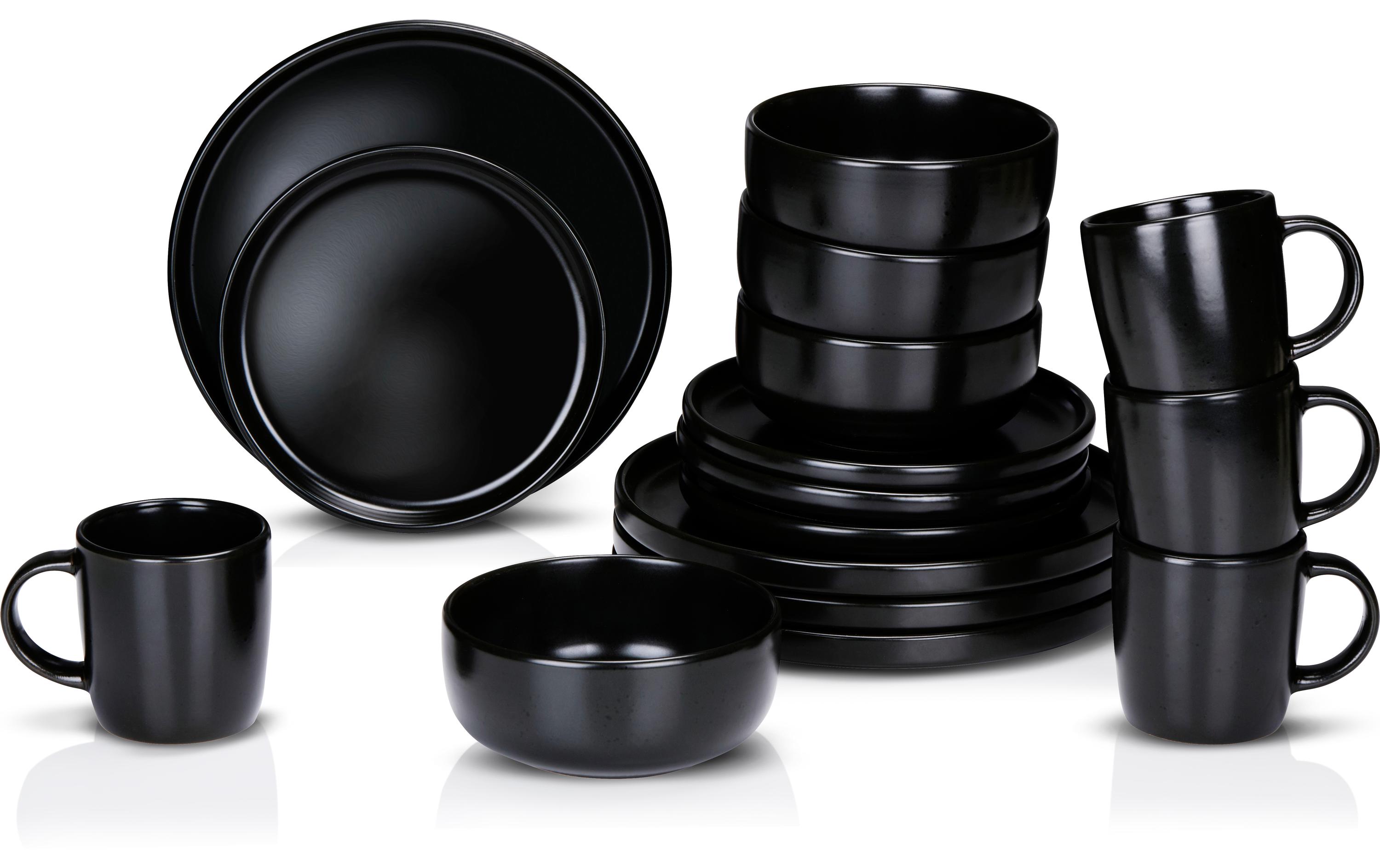 alpina Geschirrset Schwarz, 16-teilig alpina Geschirrset Schwarz, 16-teilig