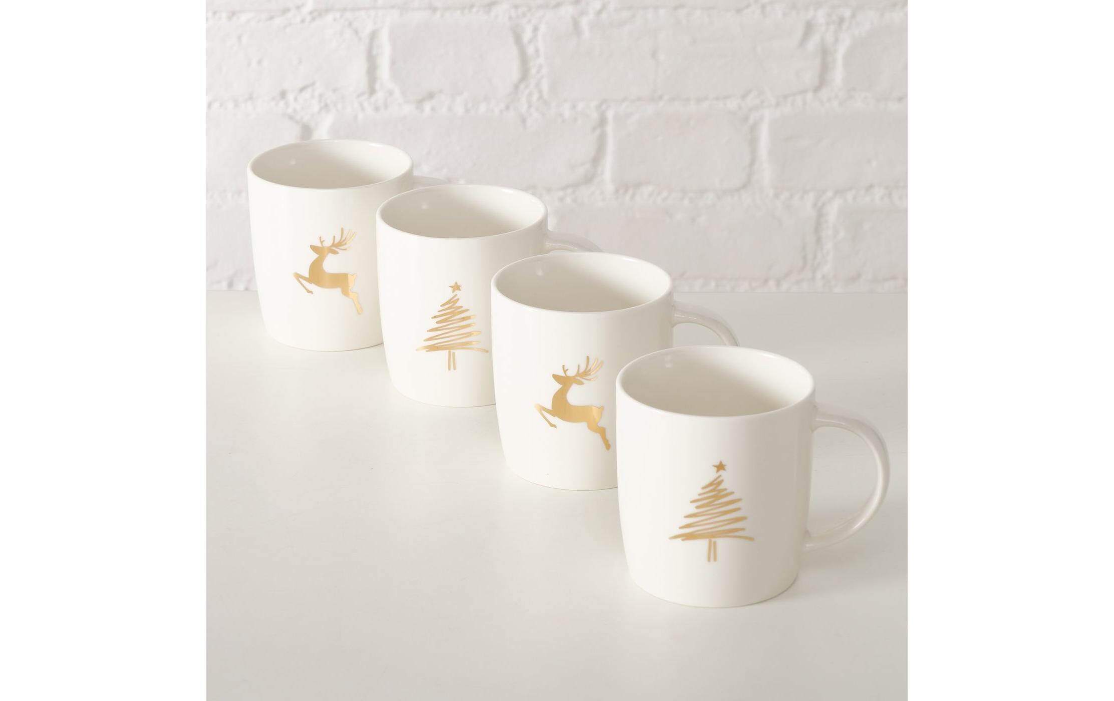 Boltze Tasse Brilly 4er Set, Keramik, 320 ml